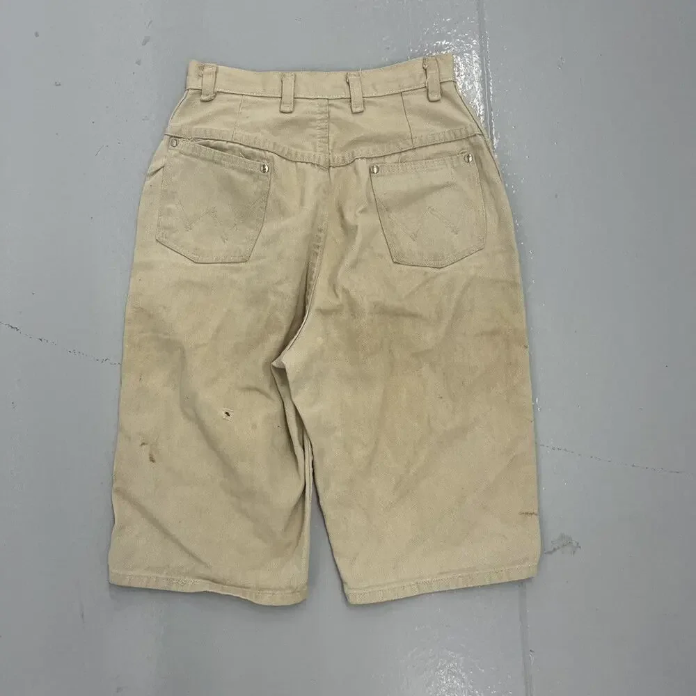 Vintage 70s Wrangler Beige Canvas Long Shorts 24x12